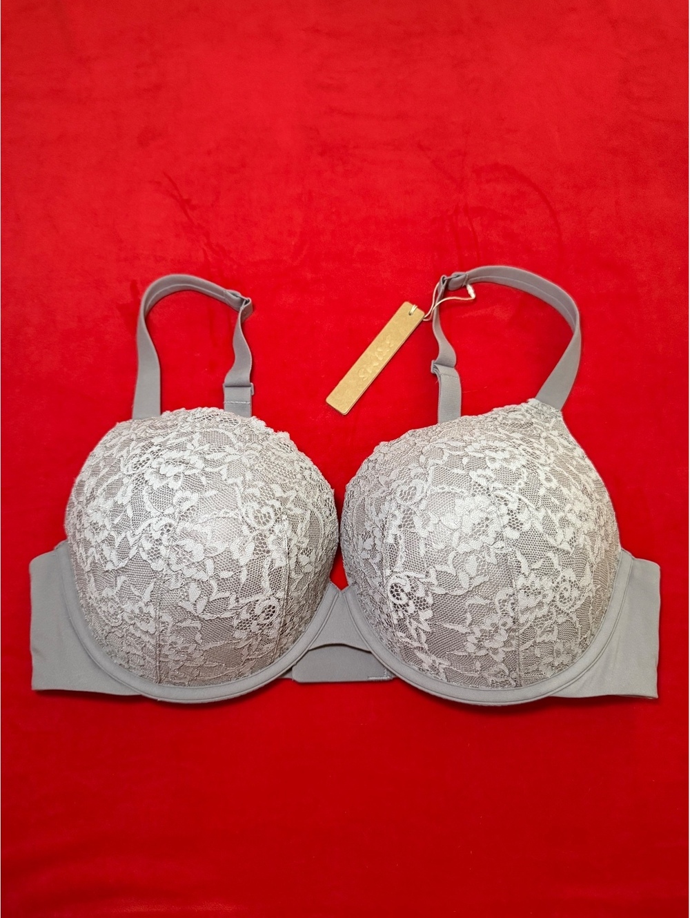 Skims Fits Everybody Lace Push Up Demi Bra Color Zinc Multi Size 40DD
